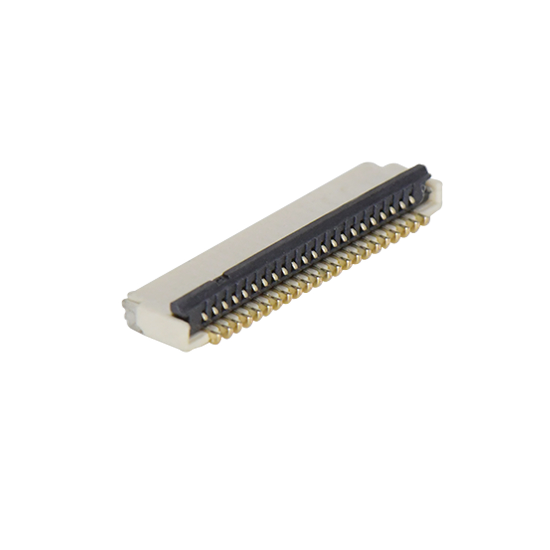 F0501 FPC FFC连接器Pitch 0.50mm 90°H1.00mm 卧贴双面接后掀盖 SMT型FPC 22Pin本色 镀半金接触点及焊接脚点1u，镍底35-60u.